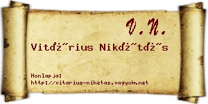 Vitárius Nikétás névjegykártya